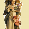 Ulli 11cm color; Engel stehend mit Kind